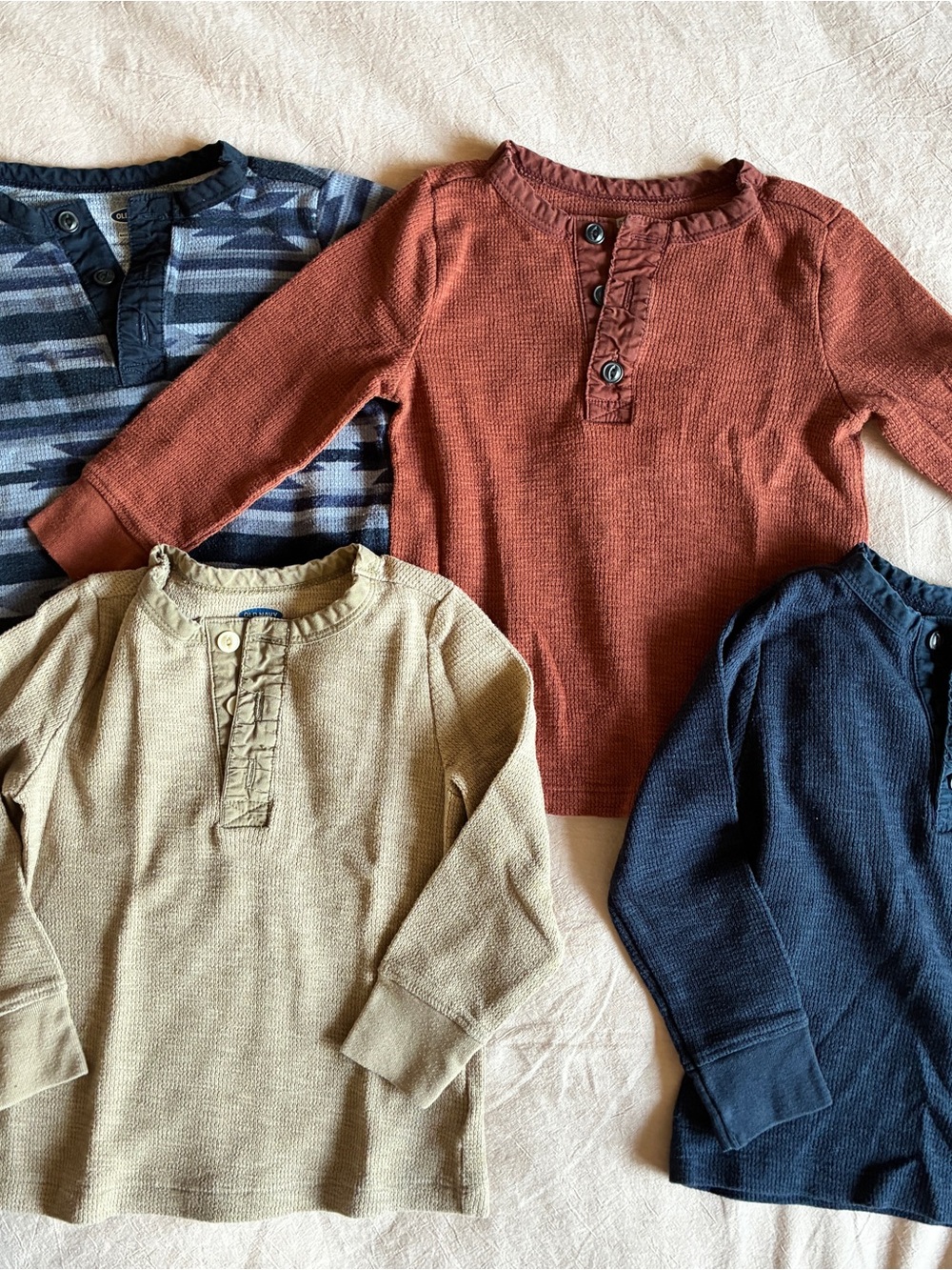 8 Old Navy Waffle Knit Long Sleeve Tops.  Fall Winter Bundle. Toddler Boy. 2T - Picture 8 of 10